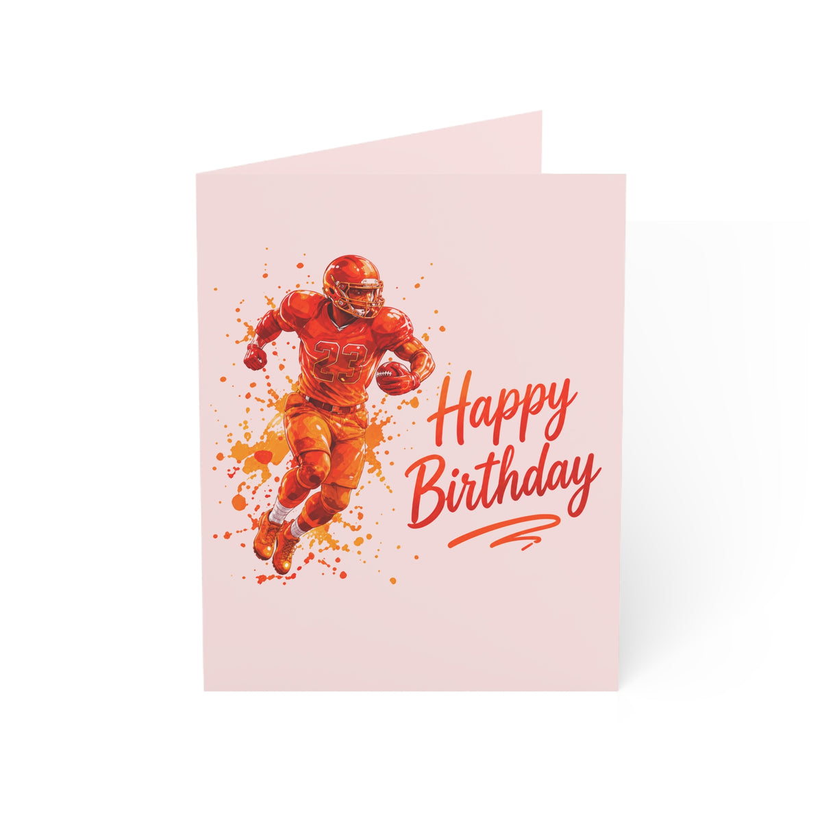 Football Player "Happy Birthday" Greeting Card — Sports-Themed Birthday Card (1/10/30/50 pcs)
