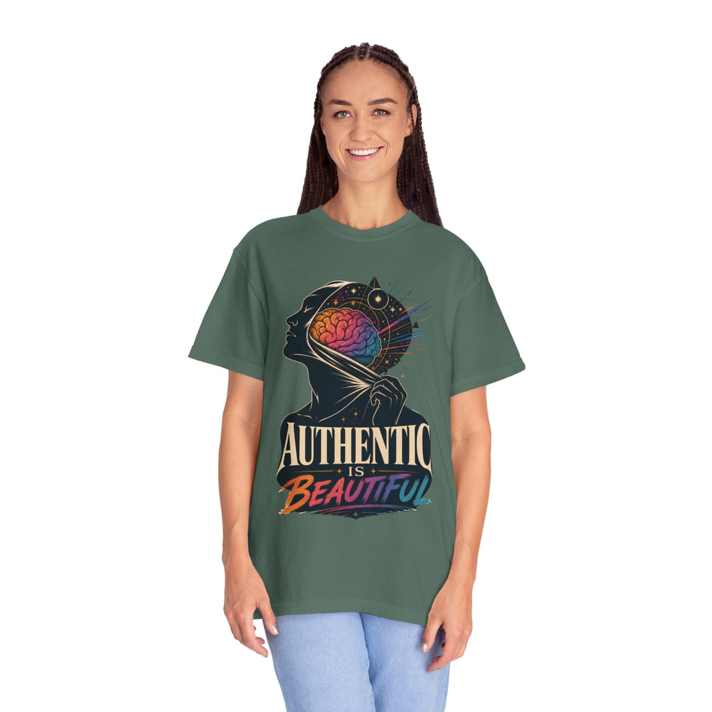 Authentic Is Beautiful Graphic T-Shirt — Pride Rainbow Mind Empowerment Tee