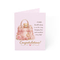 Baby Shower Greeting Cards — Pink Teddy 'Congratulations!' Card (Pack of 1/10/30/50)