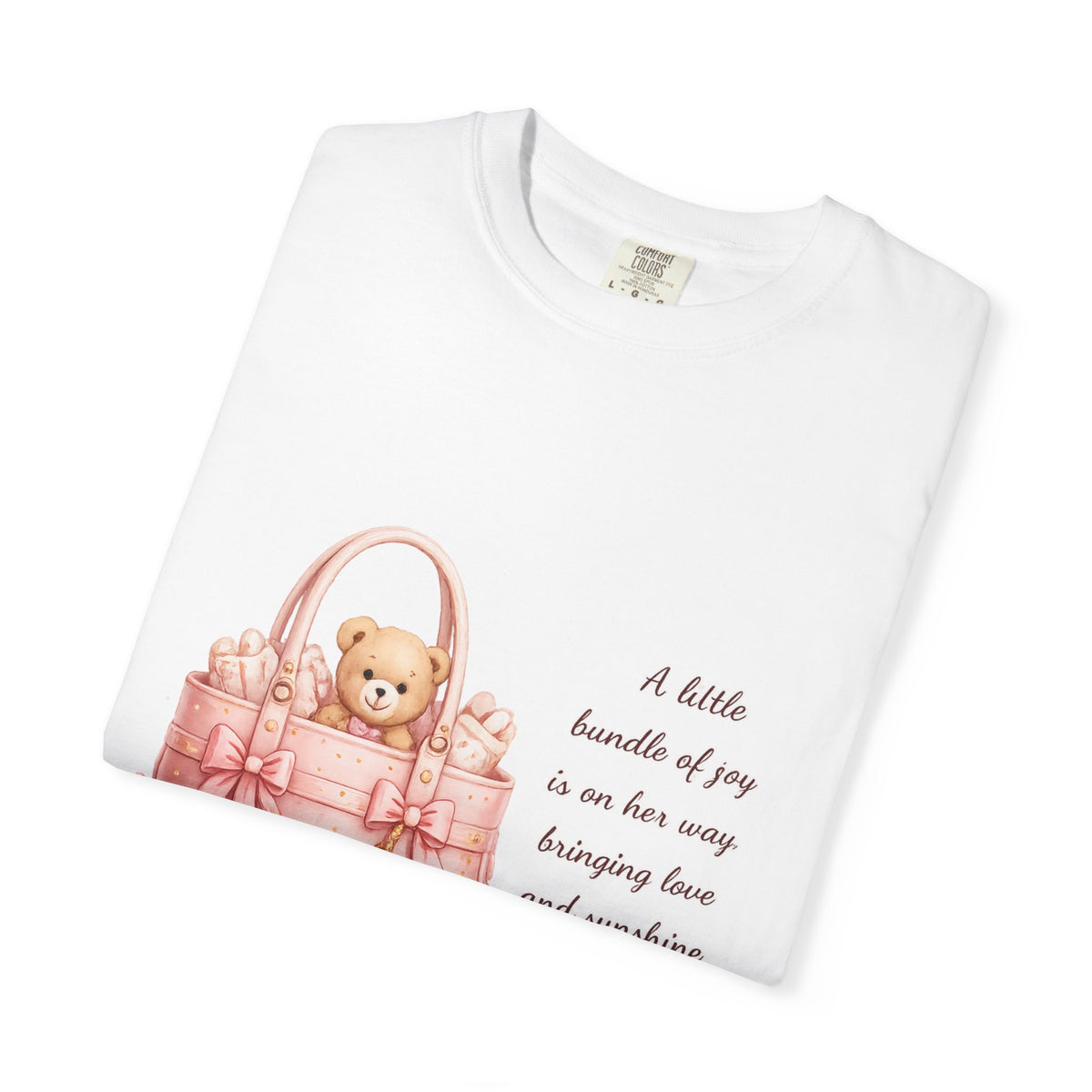 Congratulations Baby Tote Tee — New Baby Gift T‑Shirt with Teddy & Sweet Verse