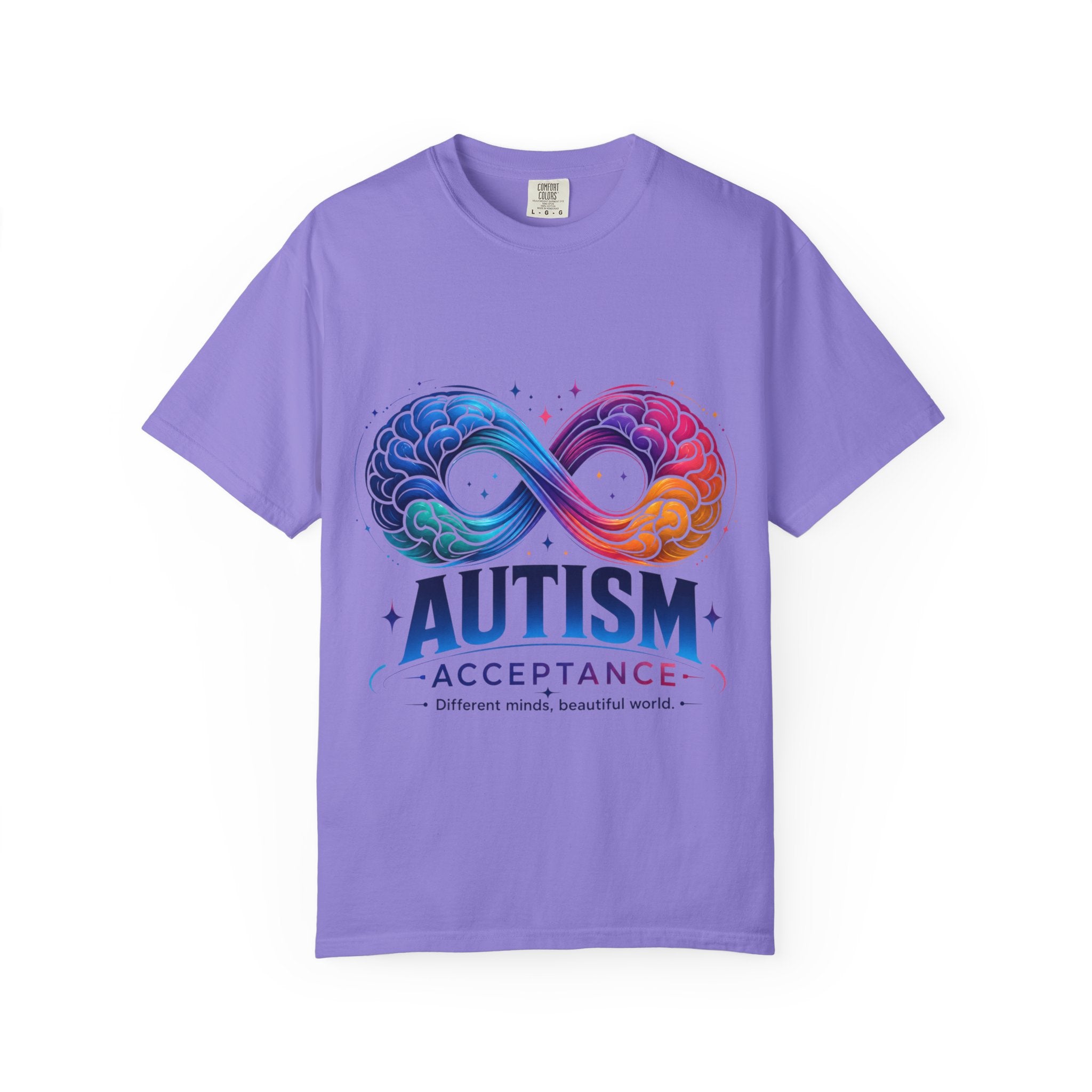 Autism Acceptance T-Shirt — Infinity Puzzle Rainbow Design