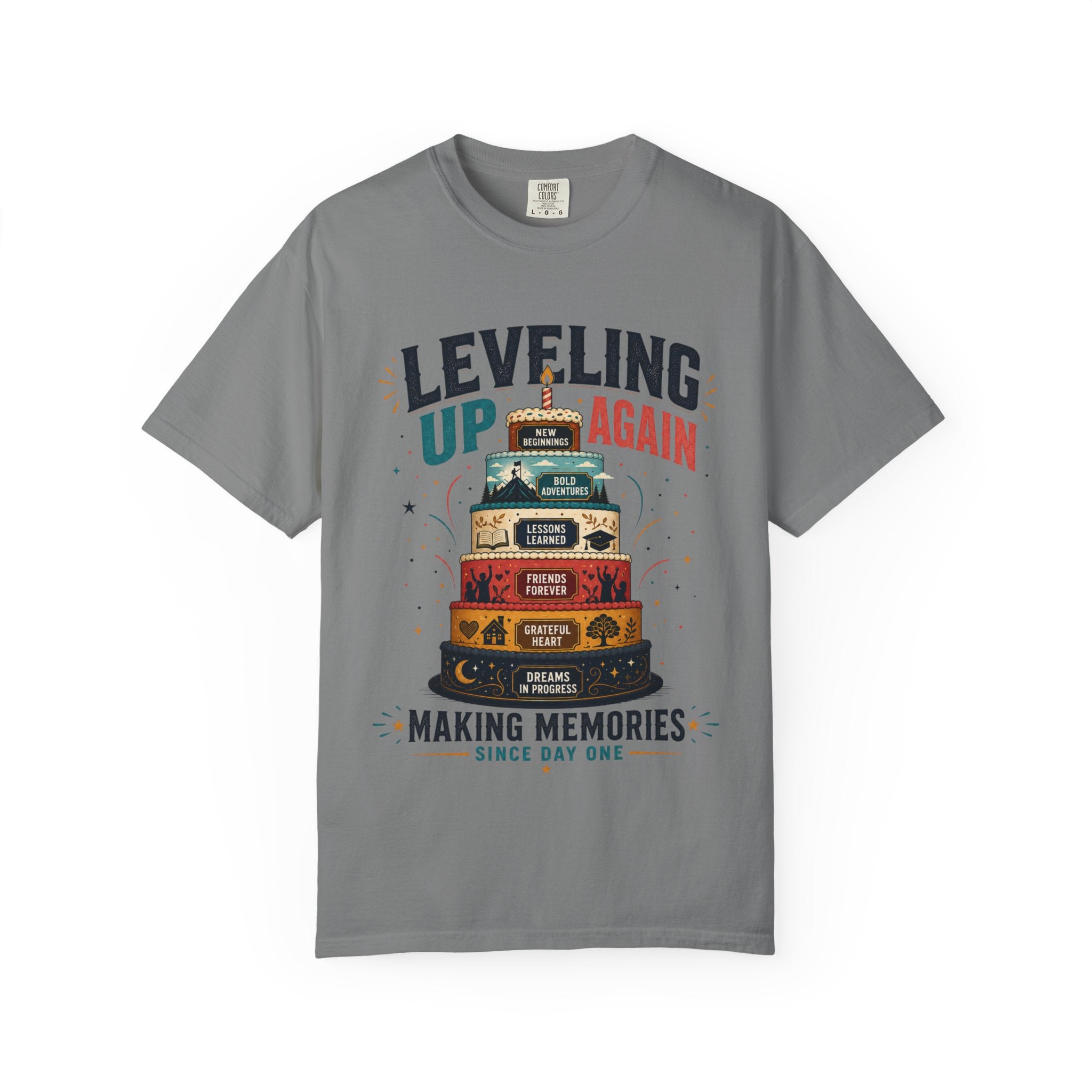 Leveling Up Again T-Shirt — "Making Memories Since Day One" Gamer Birthday Tee