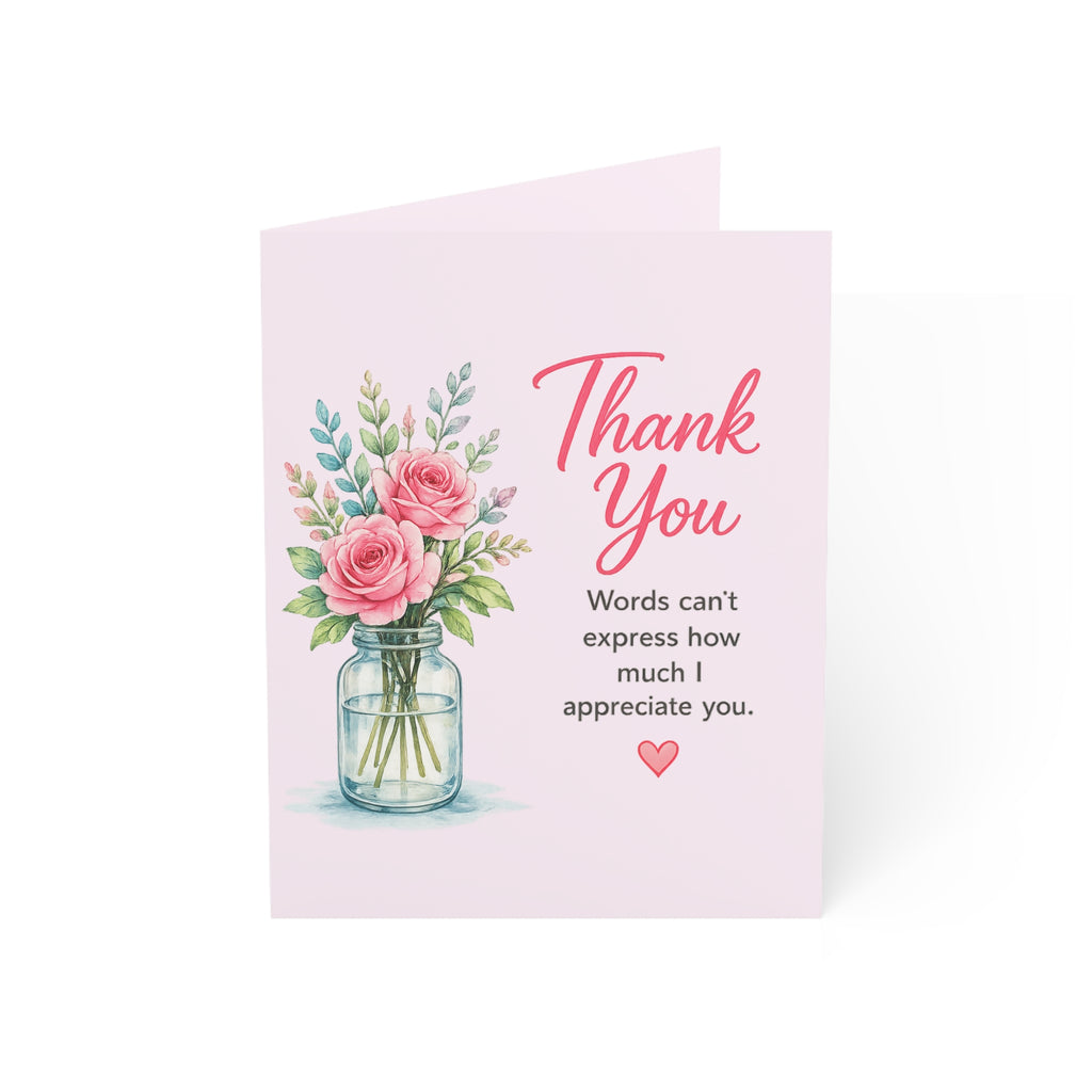 Thank You Greeting Cards — Floral Bouquet Appreciation Cards (Pack of 1, 10, 30, 50)