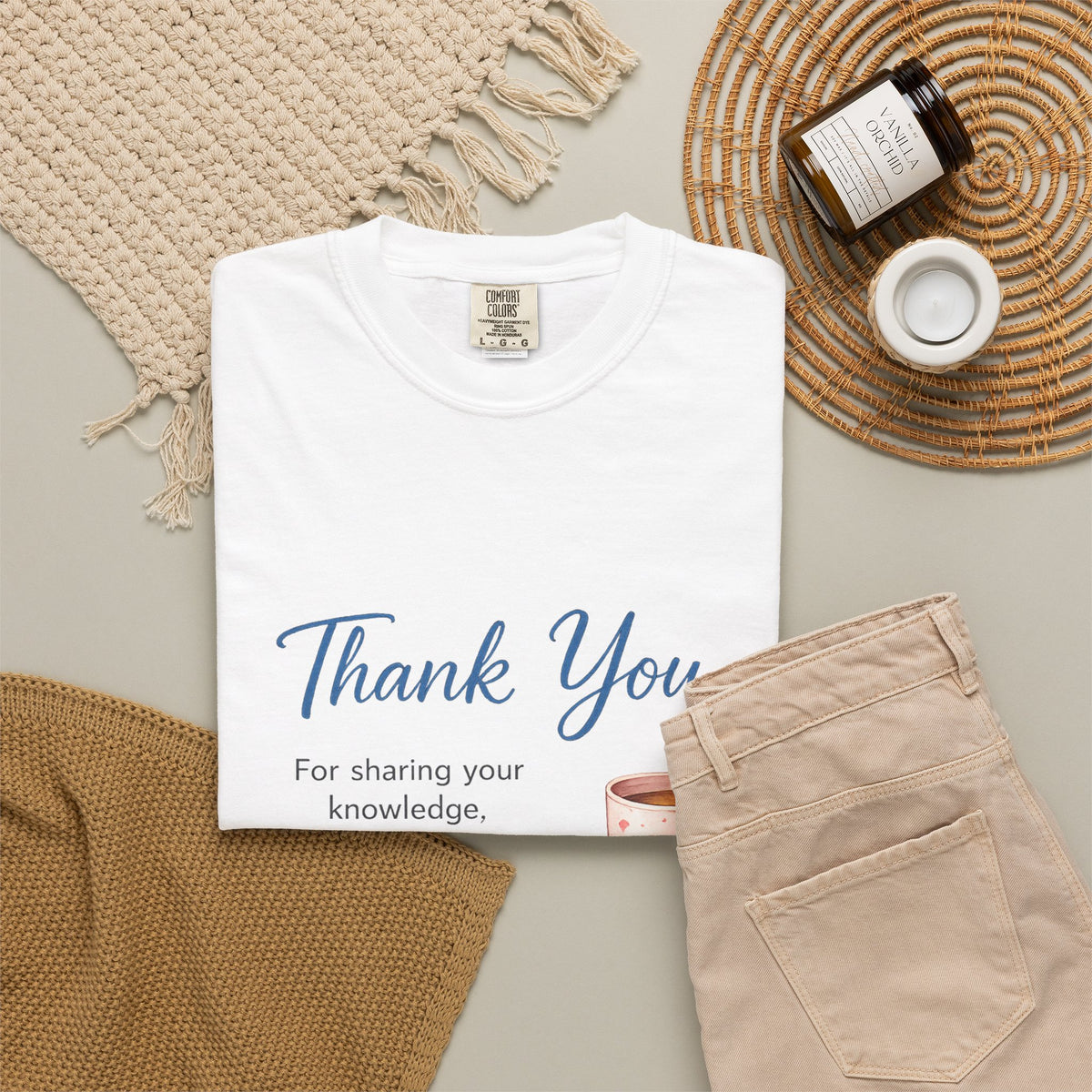 Thank You Teacher T-Shirt — Appreciation Gift Tee with Books & Mug Design