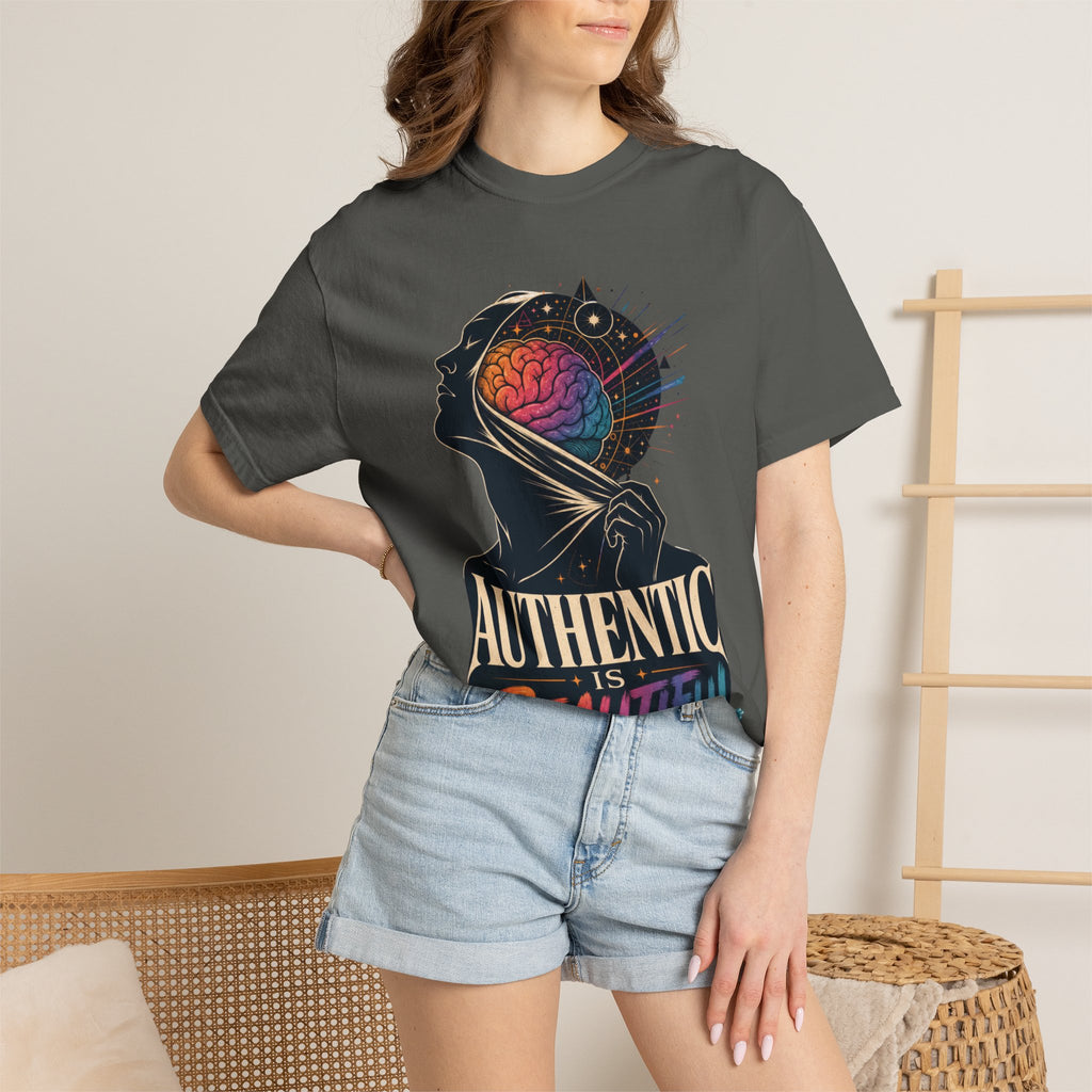 Authentic Is Beautiful Graphic T-Shirt — Pride Rainbow Mind Empowerment Tee