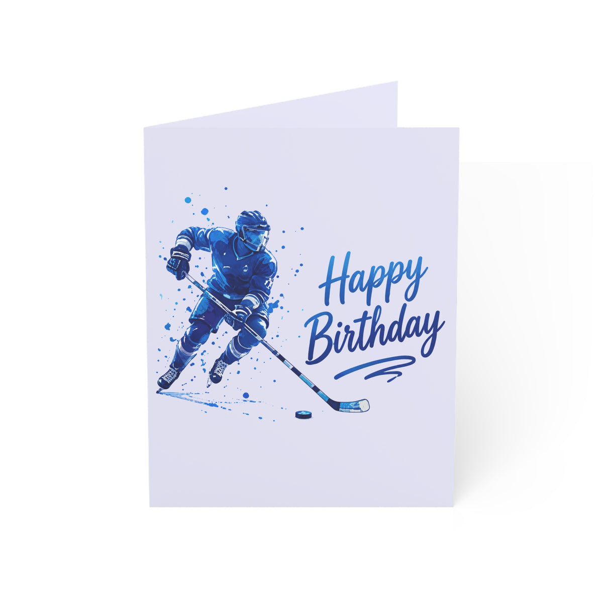 Hockey Player "Happy Birthday" Greeting Card — Sports Birthday Card (1/10/30/50 pcs)