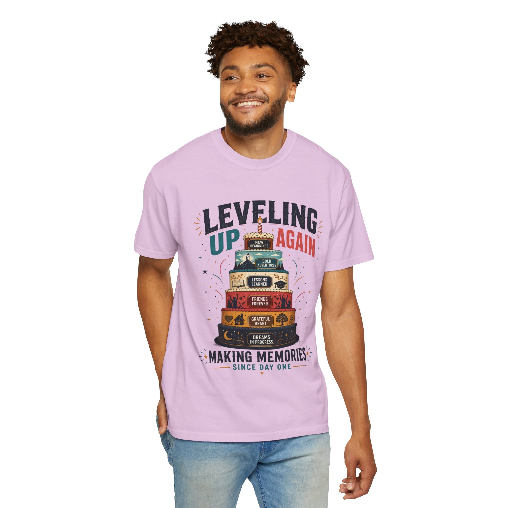 Leveling Up Again T-Shirt — "Making Memories Since Day One" Gamer Birthday Tee
