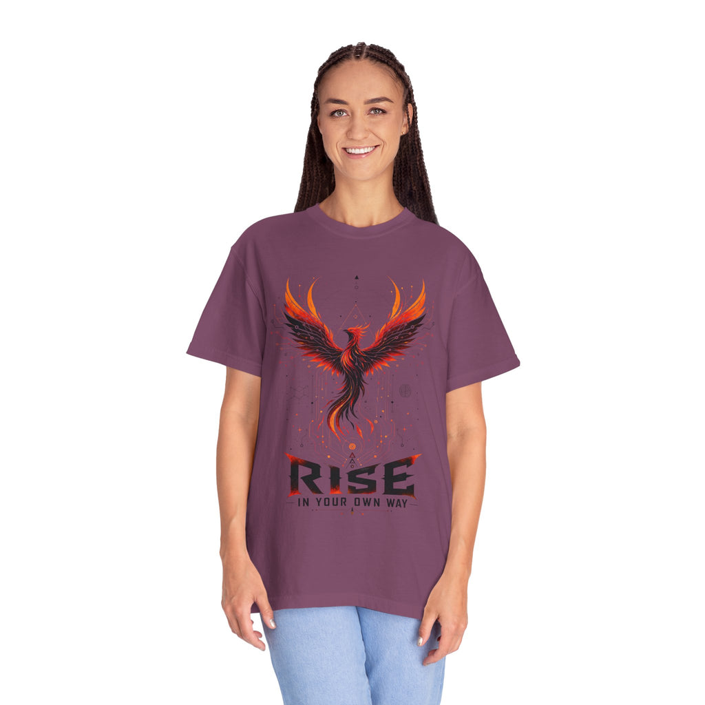 Phoenix Rise T-Shirt — "Rise In Your Own Way" Inspirational Graphic Tee