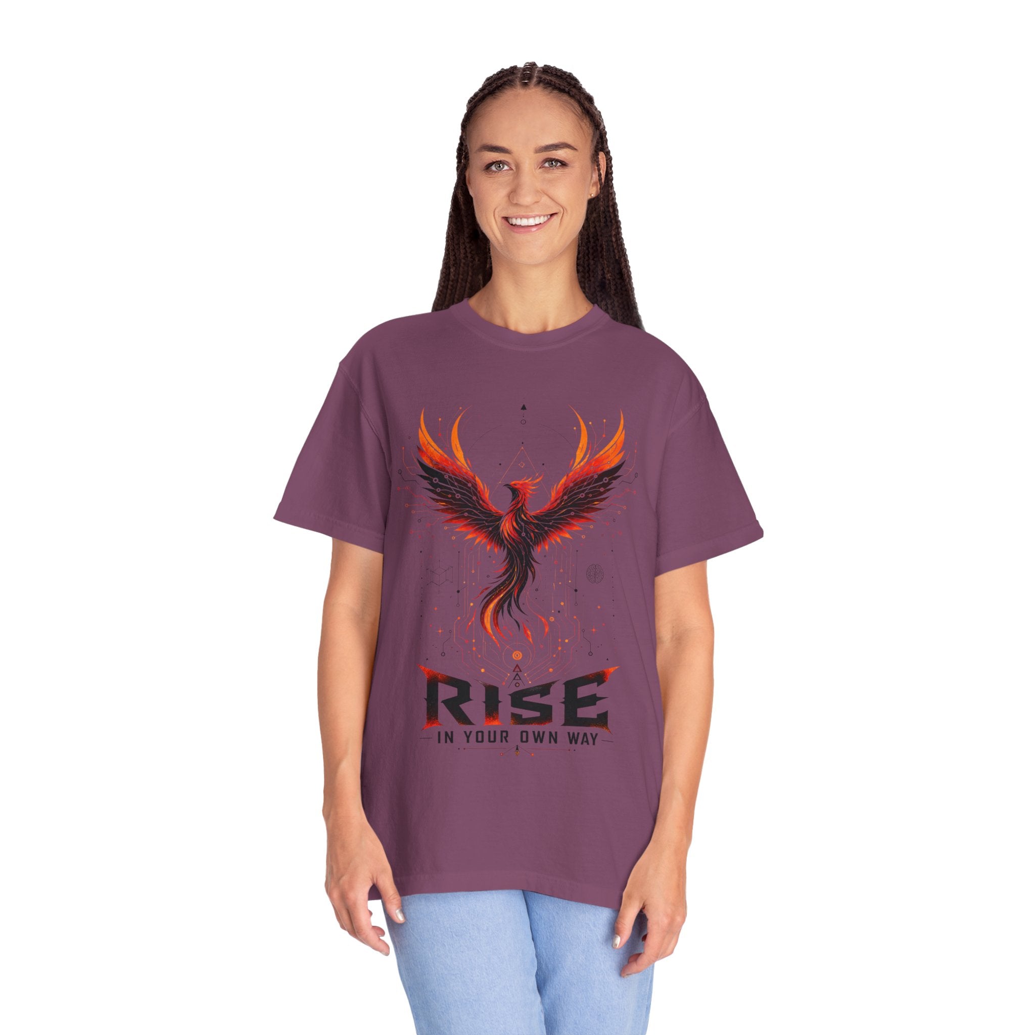 Phoenix Rise T-Shirt — "Rise In Your Own Way" Inspirational Graphic Tee