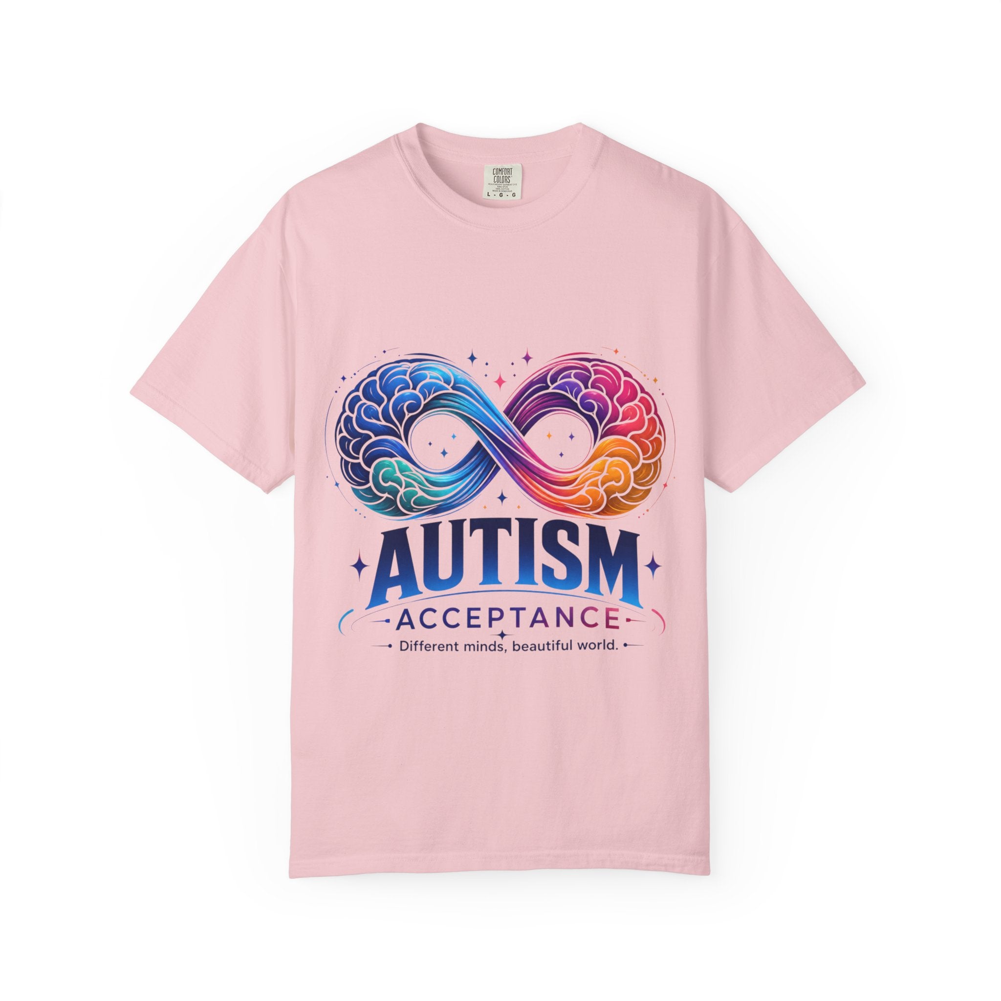 Autism Acceptance T-Shirt — Infinity Puzzle Rainbow Design