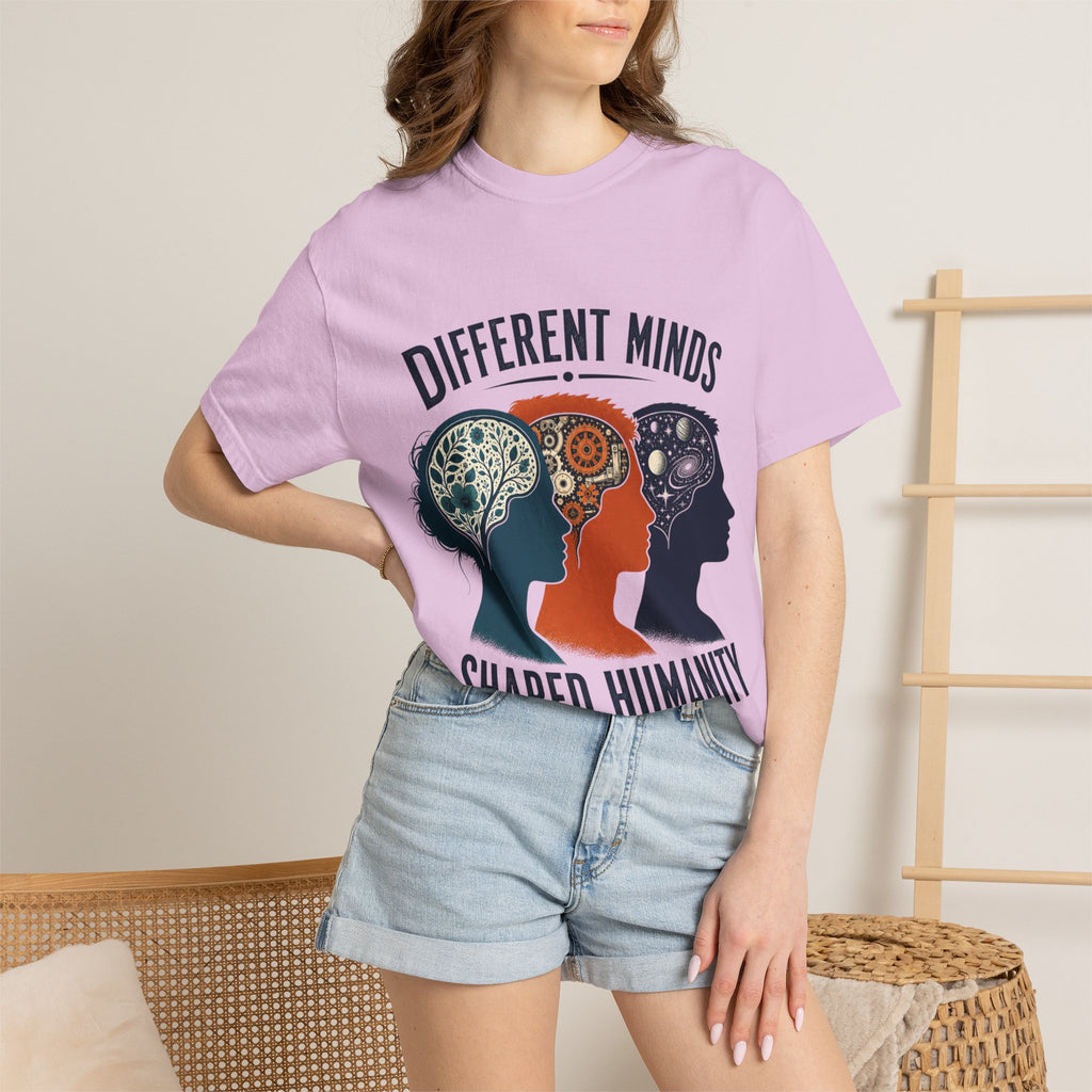 Different Minds Shared Humanity T-Shirt — Unity & Neurodiversity Awareness Tee