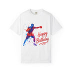 Boxer Birthday Adult T-Shirt — Watercolor Boxing Happy Birthday Tee