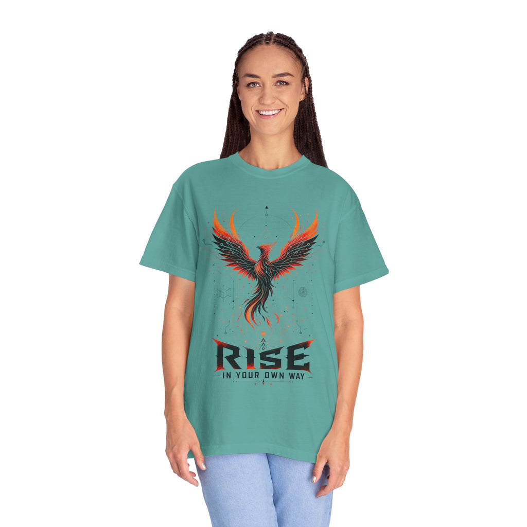 Phoenix Rise T-Shirt — "Rise In Your Own Way" Inspirational Graphic Tee