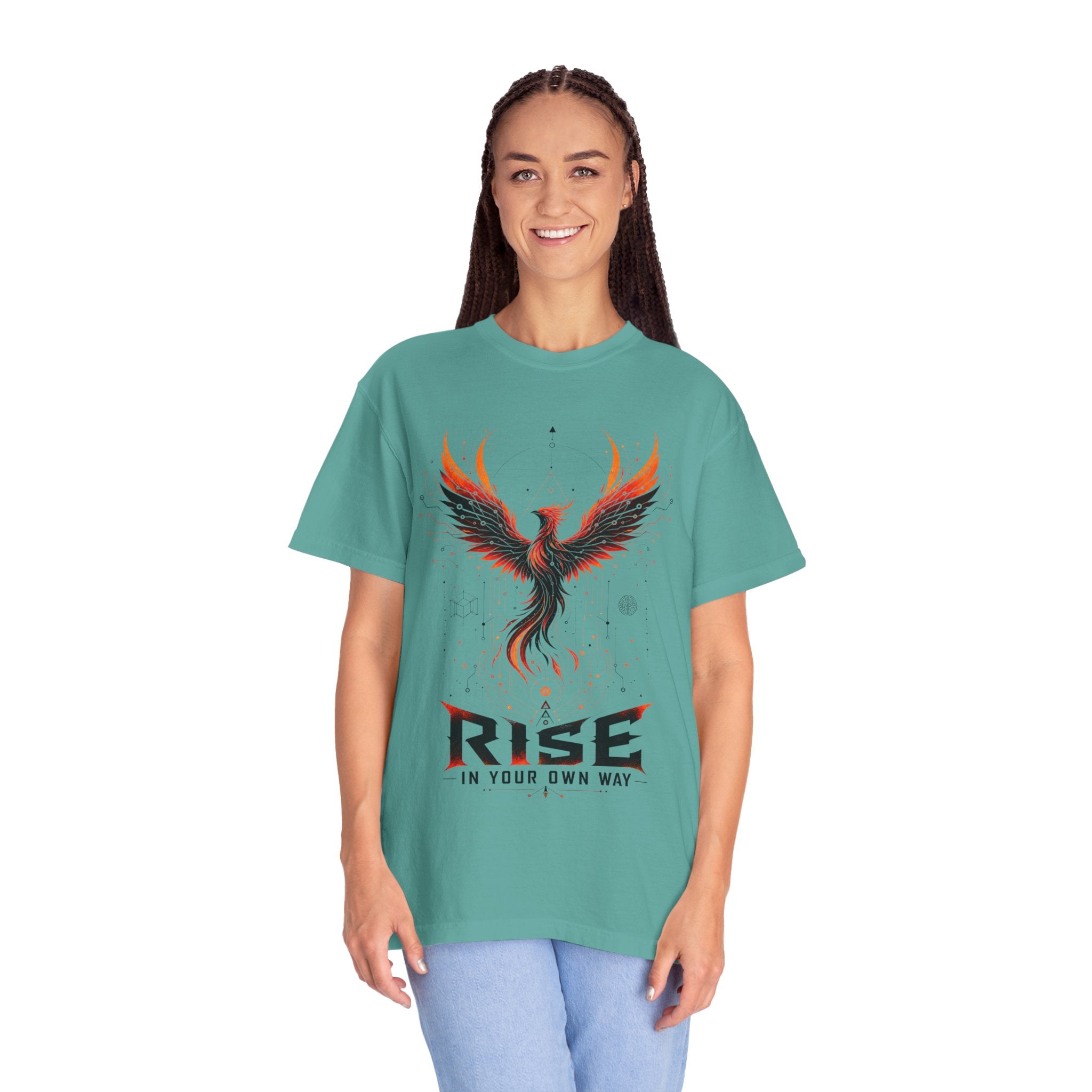 Phoenix Rise T-Shirt — "Rise In Your Own Way" Inspirational Graphic Tee