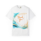 Thank You Wave T-Shirt — Watercolor Teal & Gold Appreciation Tee