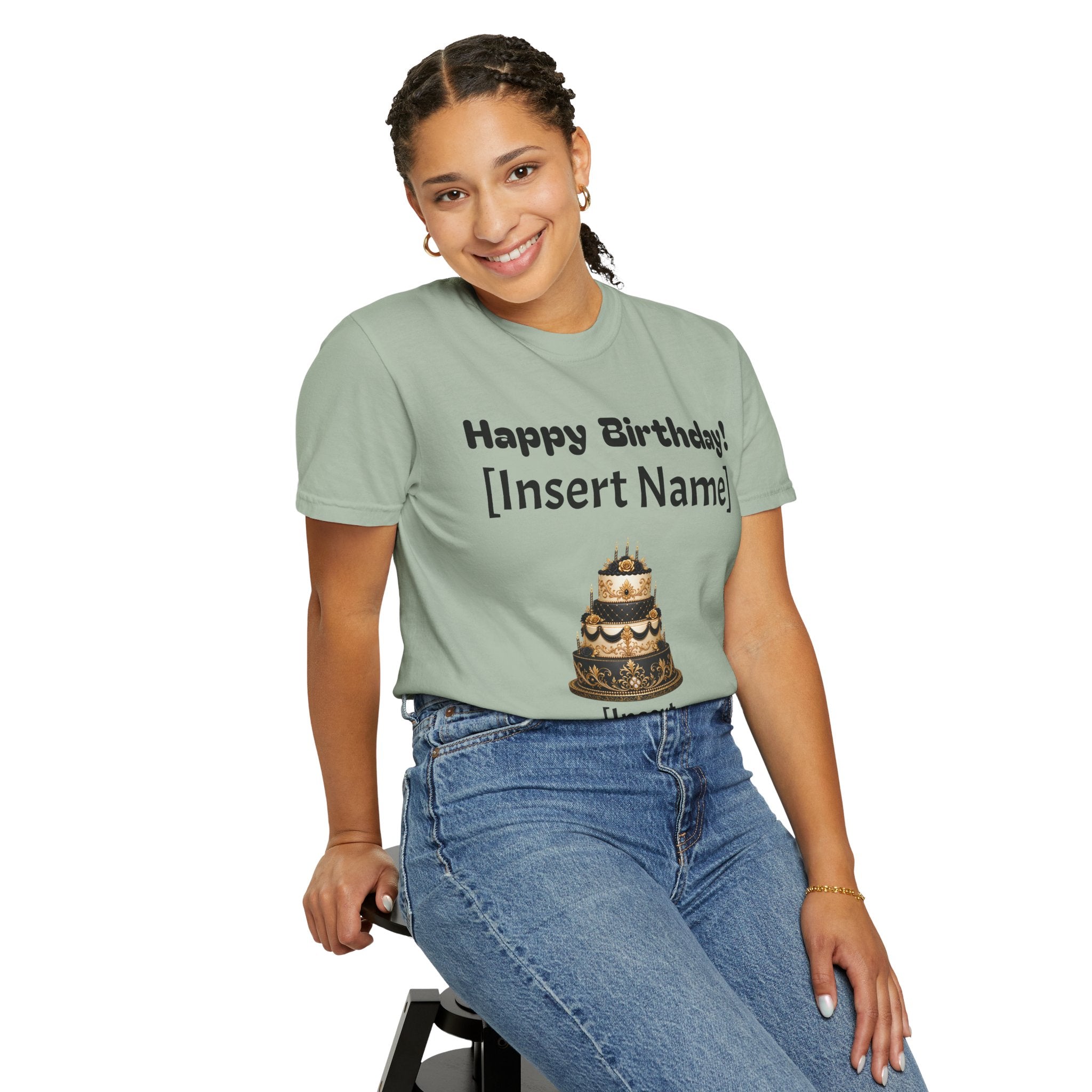 Birthday Cake Personalized T‑Shirt — "Happy Birthday! [Insert Name]" Customizable Tee