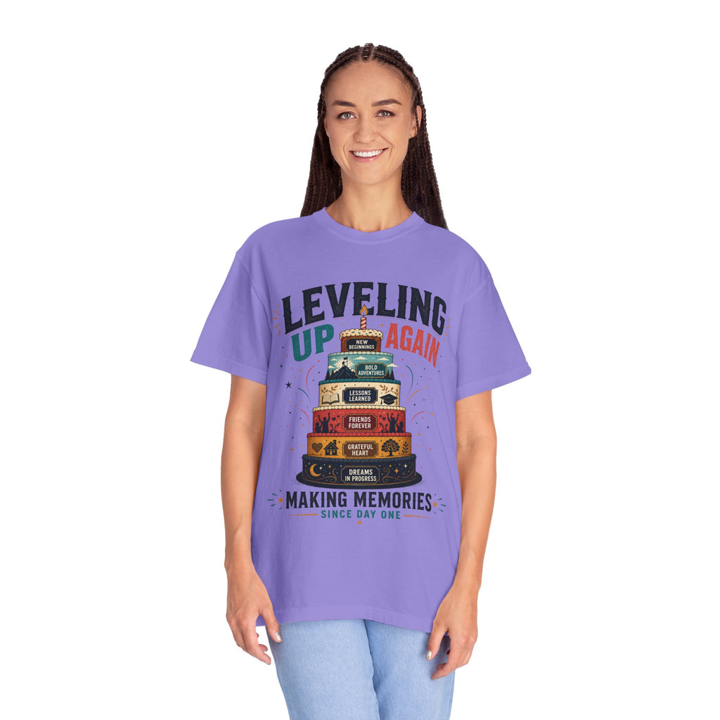 Leveling Up Again T-Shirt — "Making Memories Since Day One" Gamer Birthday Tee