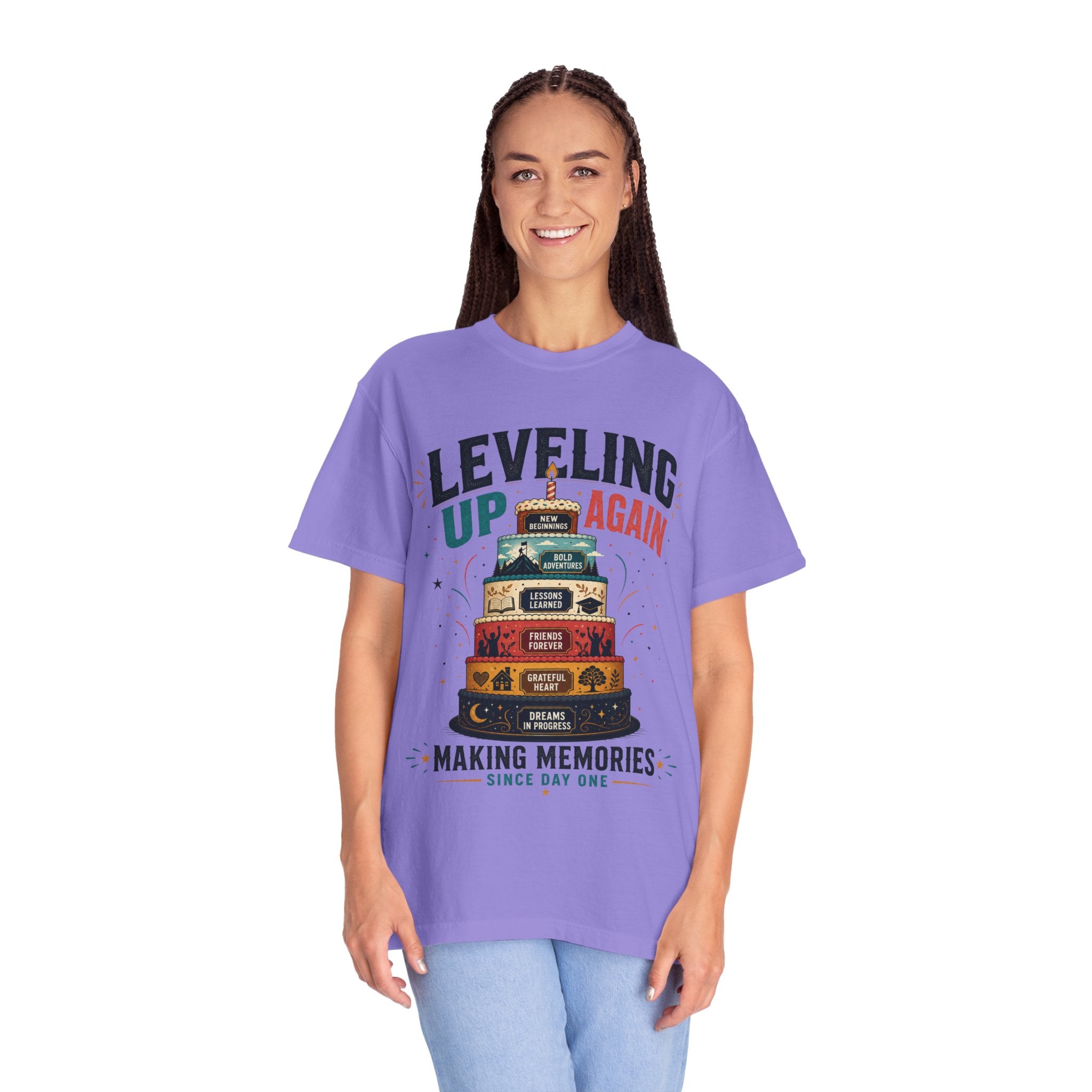 Leveling Up Again T-Shirt — "Making Memories Since Day One" Gamer Birthday Tee