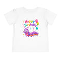 Toddler Birthday Tee — Cute Purple Caterpillar "Happy Birthday" Shirt for Kids