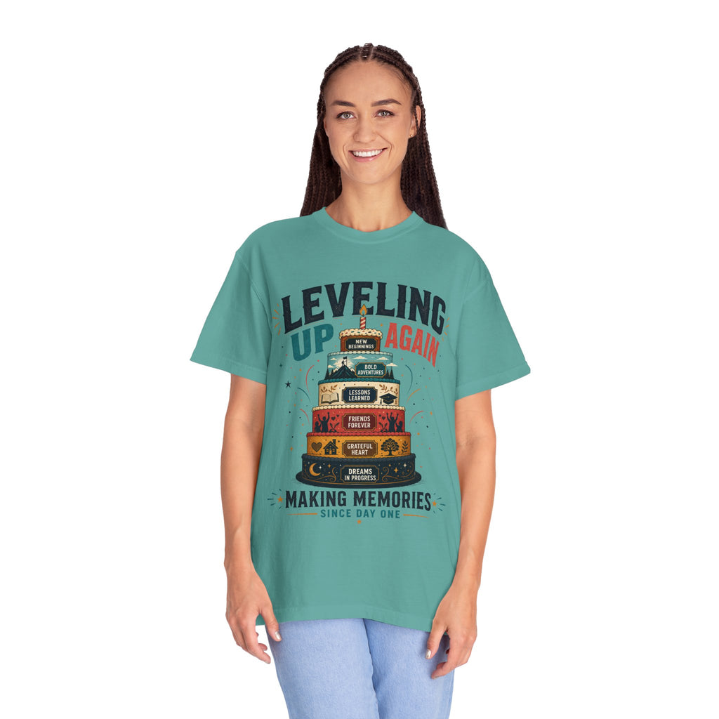 Leveling Up Again T-Shirt — "Making Memories Since Day One" Gamer Birthday Tee