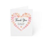 Thank You Heart Card — Watercolor Hearts Greeting Card (Thank You for Your Love and Support)