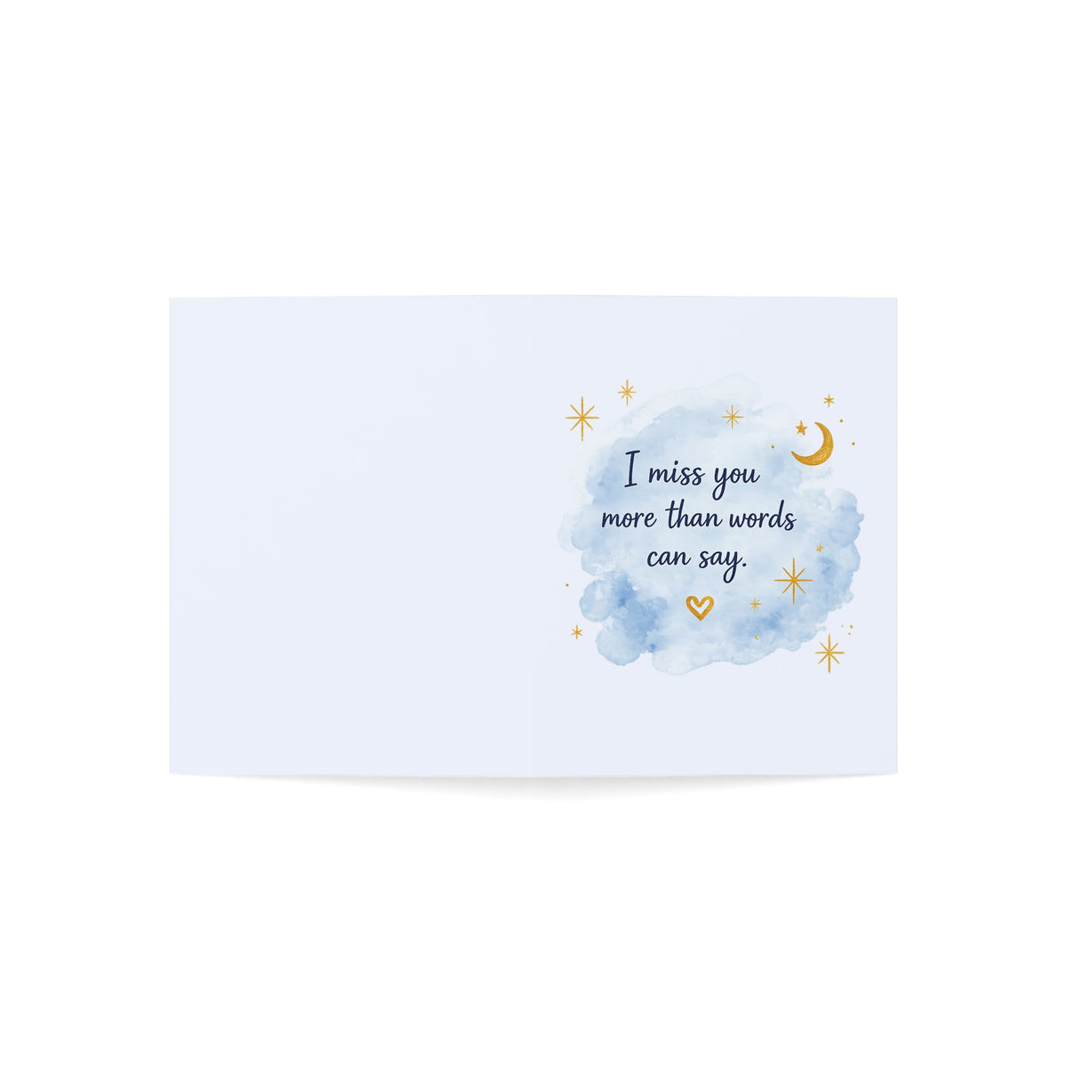 Missing You Greeting Card — "I miss you more than words can say" Sympathy / Long Distance Card