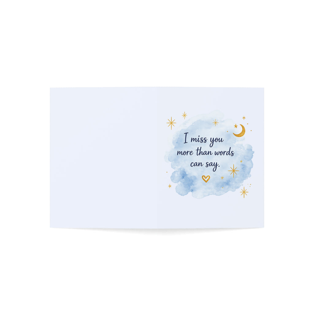 Missing You Greeting Card — "I miss you more than words can say" Sympathy / Long Distance Card