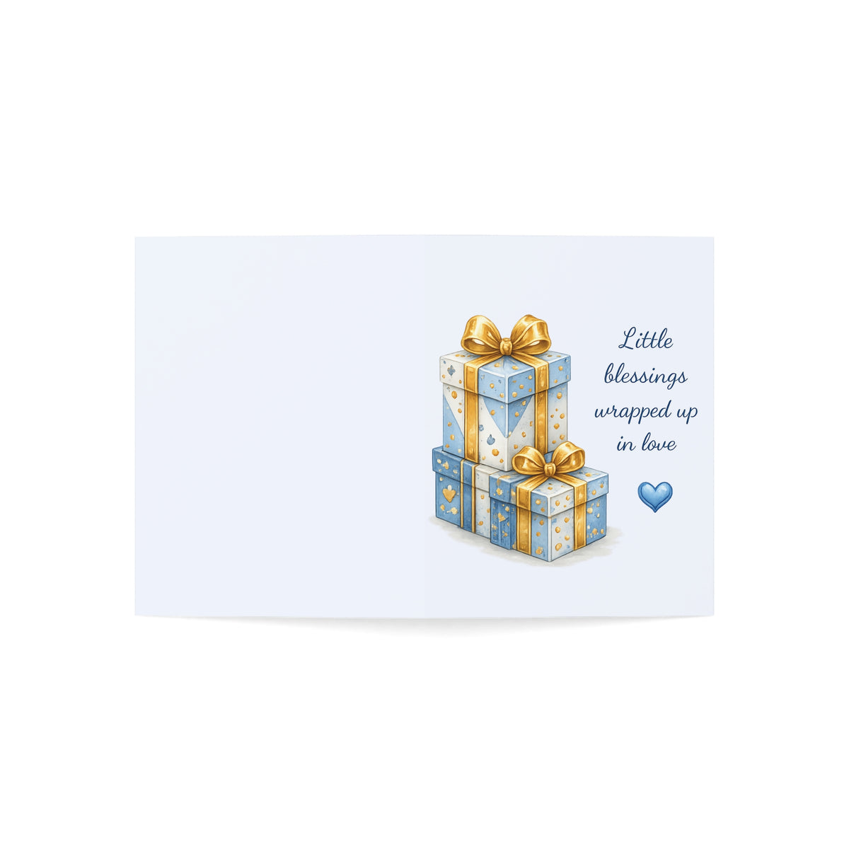 Baby Boy Gift Greeting Card – "Little blessings wrapped up in love" (Single or Pack)