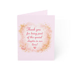 Baby Shower Greeting Card — "Thank you for being part of this special chapter in our lives" (Pink Floral, Girl Baby Shower)