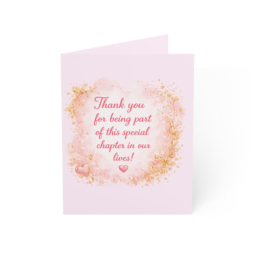 Baby Shower Greeting Card — "Thank you for being part of this special chapter in our lives" (Pink Floral, Girl Baby Shower)
