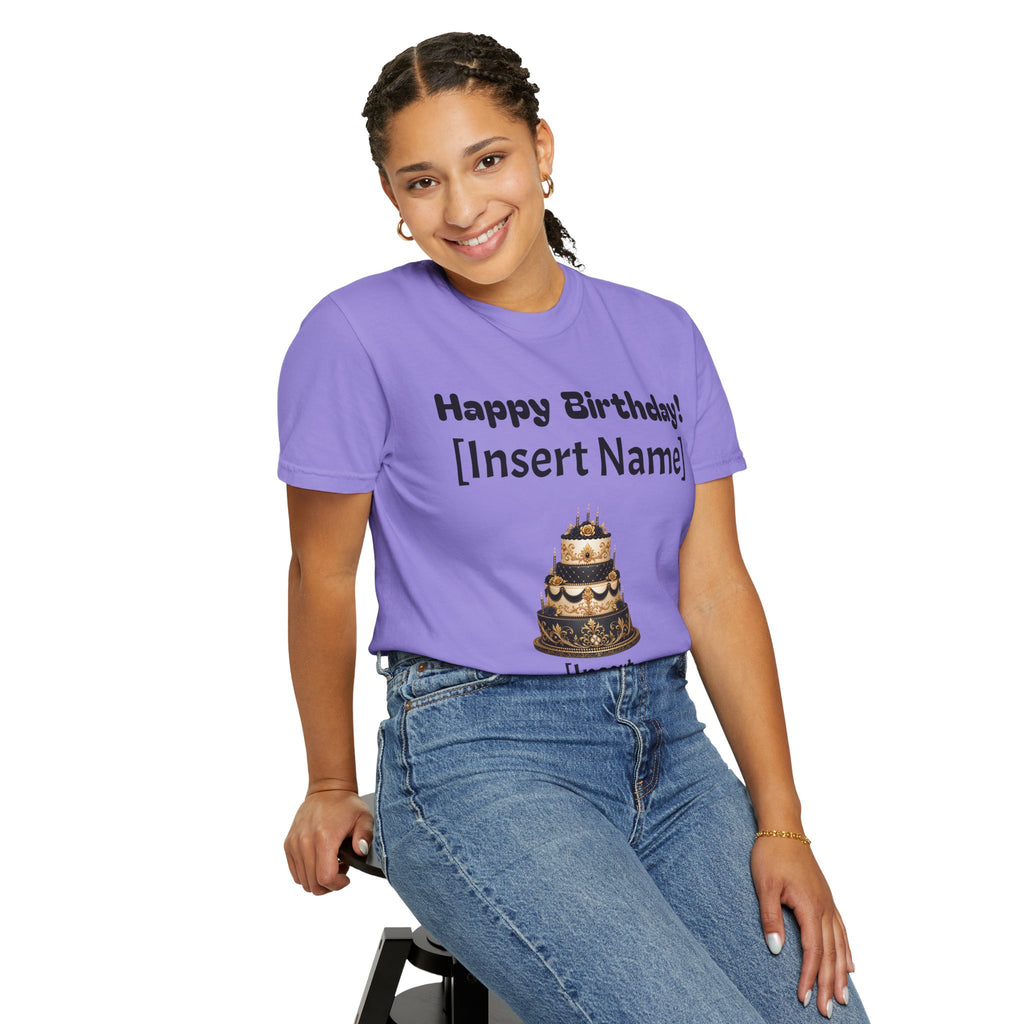 Birthday Cake Personalized T‑Shirt — "Happy Birthday! [Insert Name]" Customizable Tee