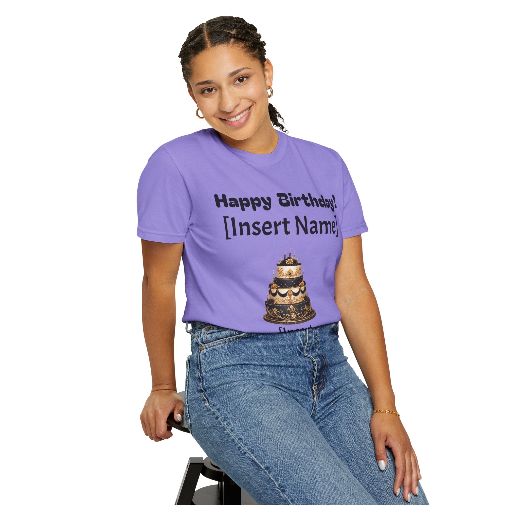 Birthday Cake Personalized T‑Shirt — "Happy Birthday! [Insert Name]" Customizable Tee