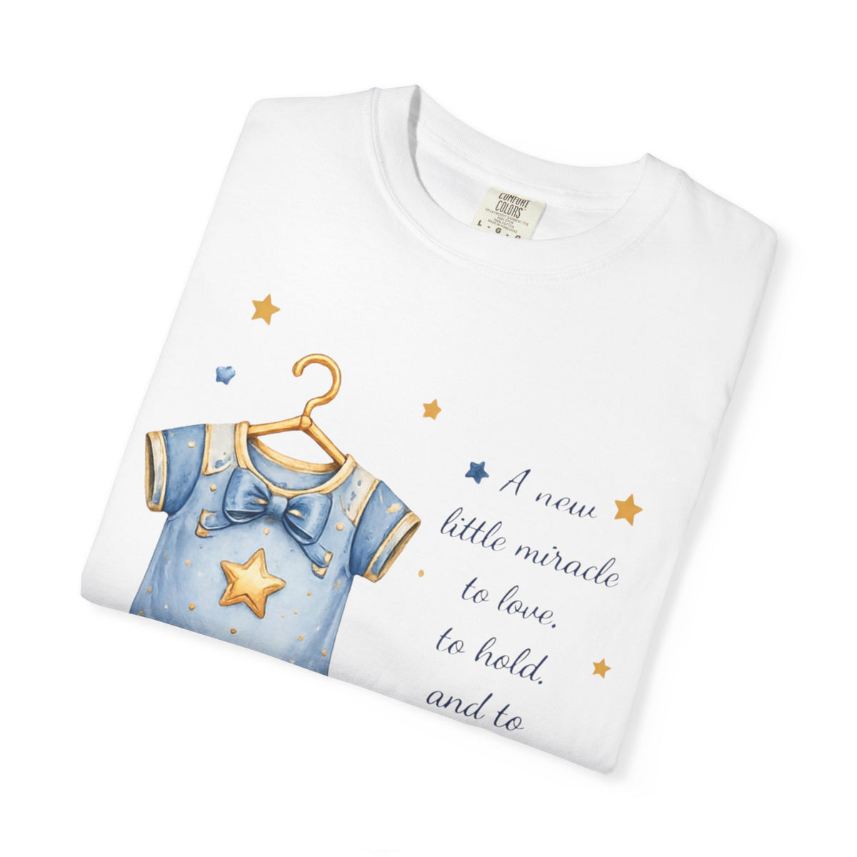 New Baby Boy Congratulations T-Shirt — Blue Onesie Baby Shower Gift