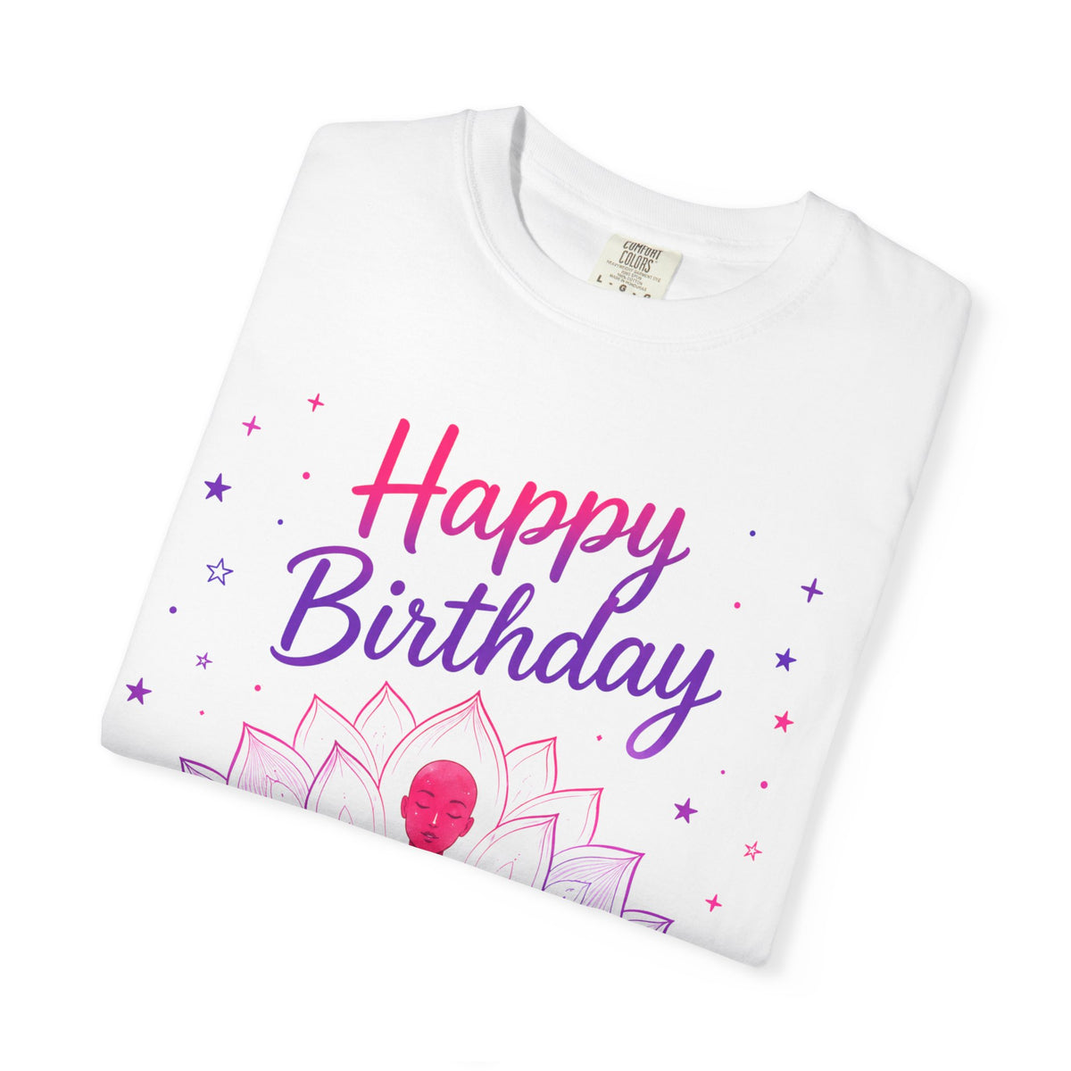 Happy Birthday Yoga Tee — Meditating Lotus Birthday Adult T-Shirt
