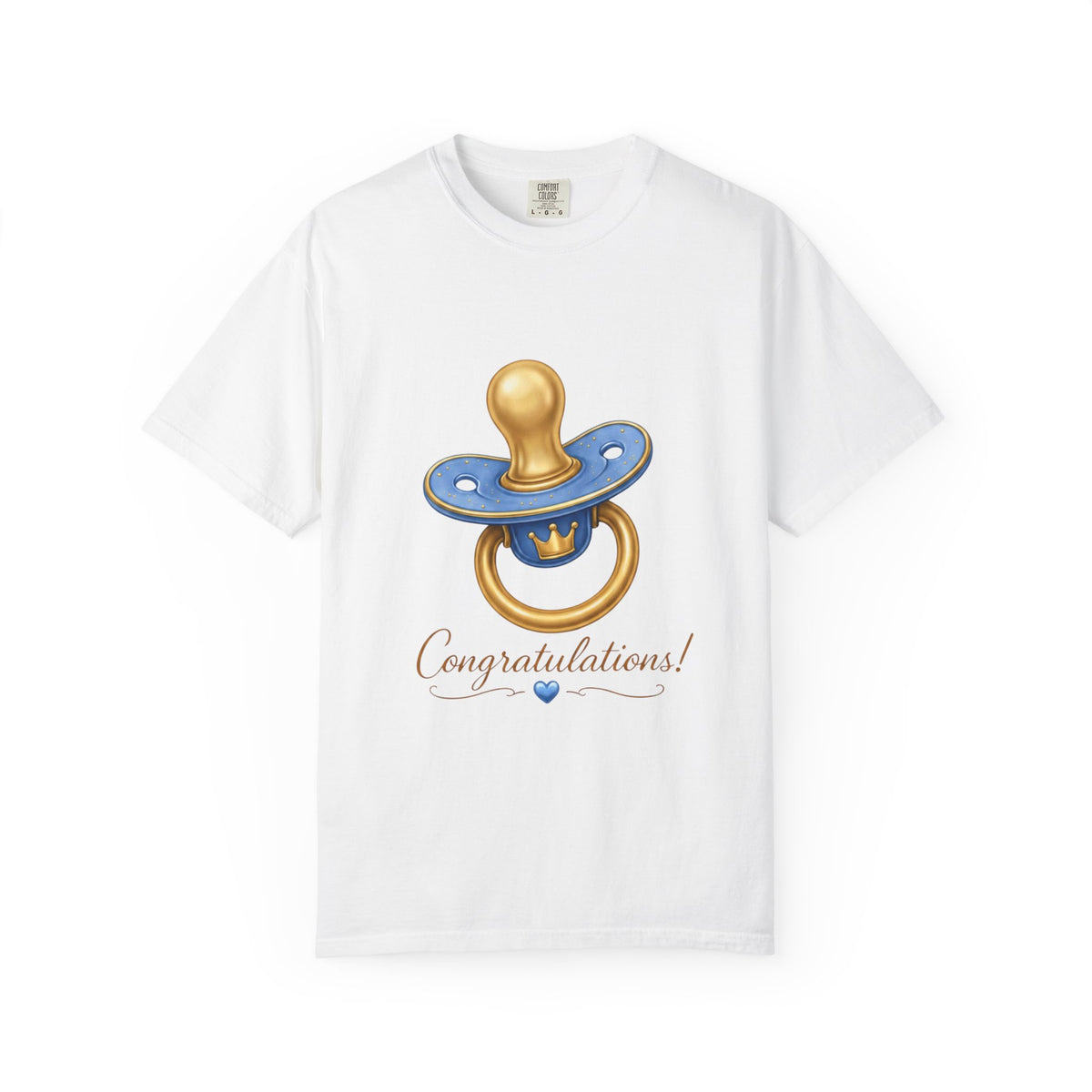 Baby Shower Congratulations T-Shirt — Blue Pacifier Design