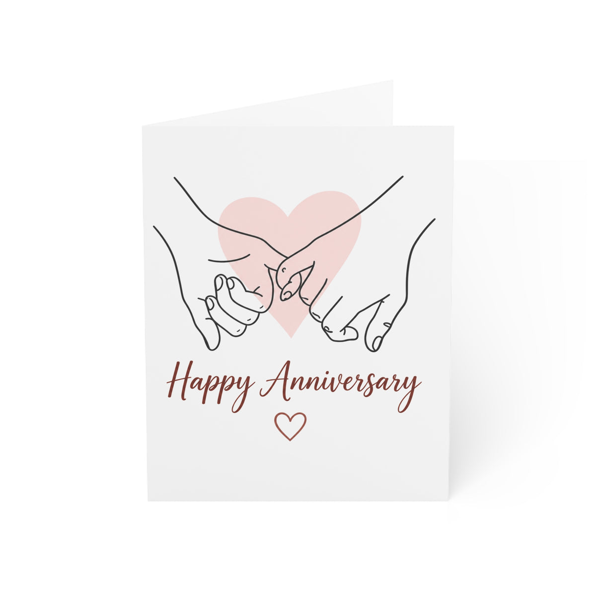 Anniversary Greeting Cards - Pink Heart Pledge Design (Pack of 1, 10, 30, 50)