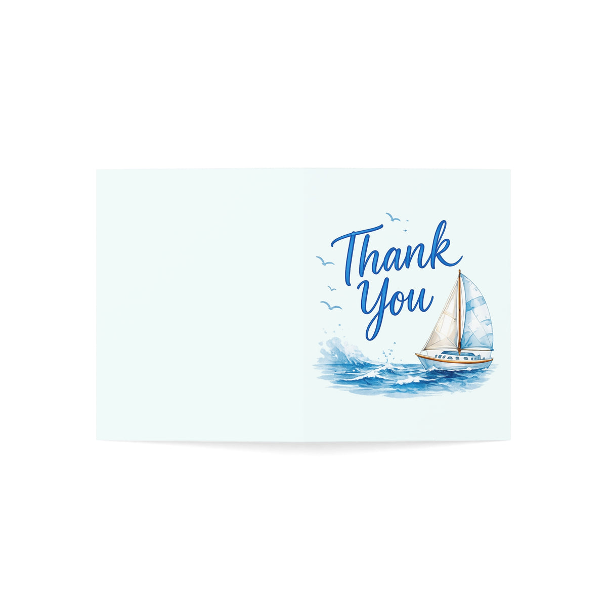 Thank You Nautical Greeting Card — Sailboat Thank You Card (Pack of 1, 10, 30, 50)