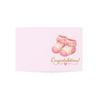 Baby Girl Congratulations Card – Pink Booties Newborn Greeting Card (Pack of 1, 10, 30, 50)