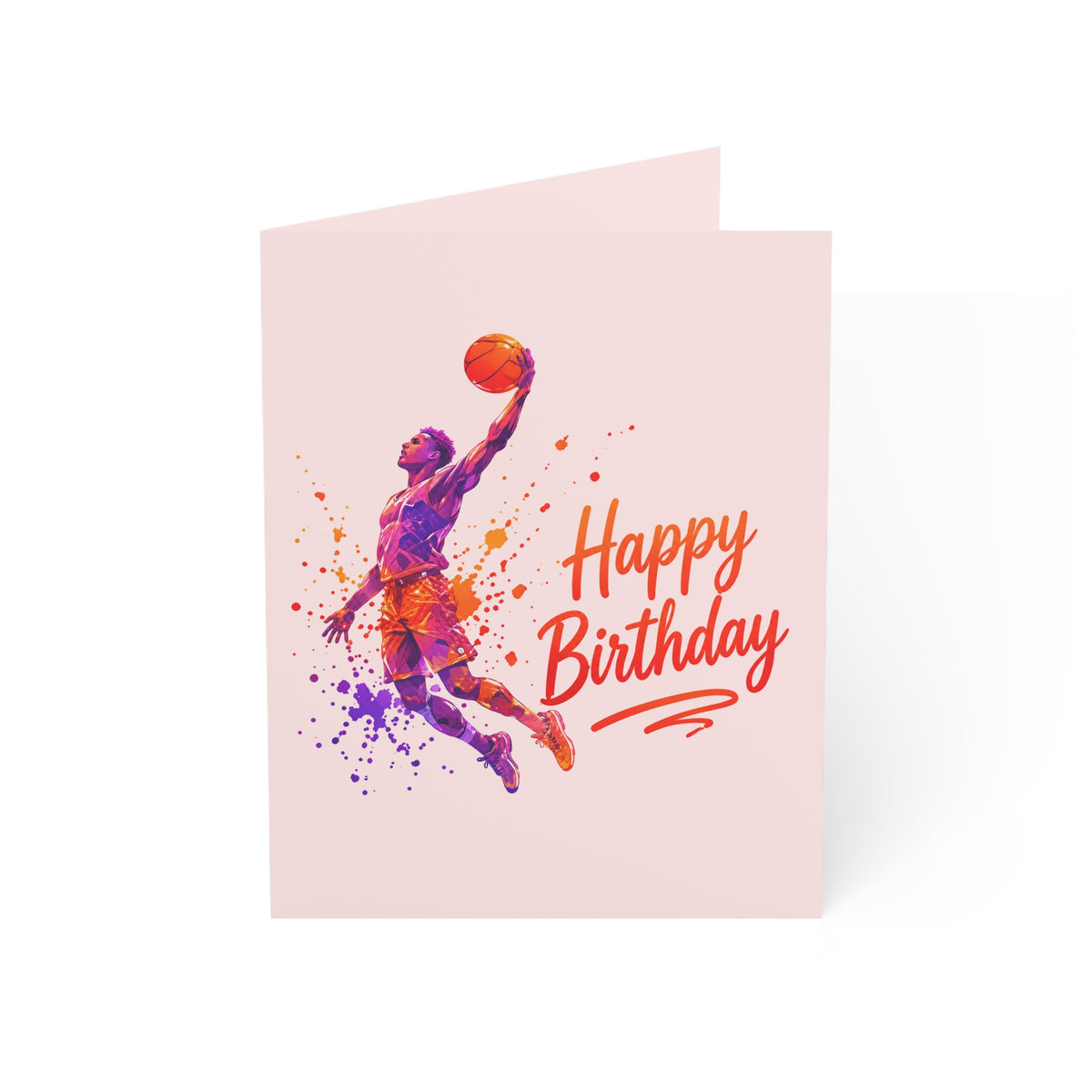 Basketball Happy Birthday Card — Sporty Birthday Greeting Card