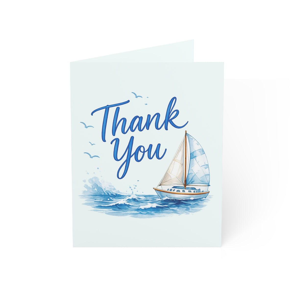Thank You Nautical Greeting Card — Sailboat Thank You Card (Pack of 1, 10, 30, 50)