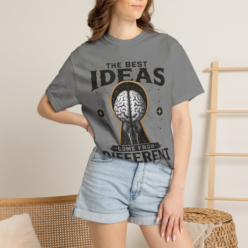 T-Shirt — "The Best Ideas Come From Different Minds" Graphic Tee
