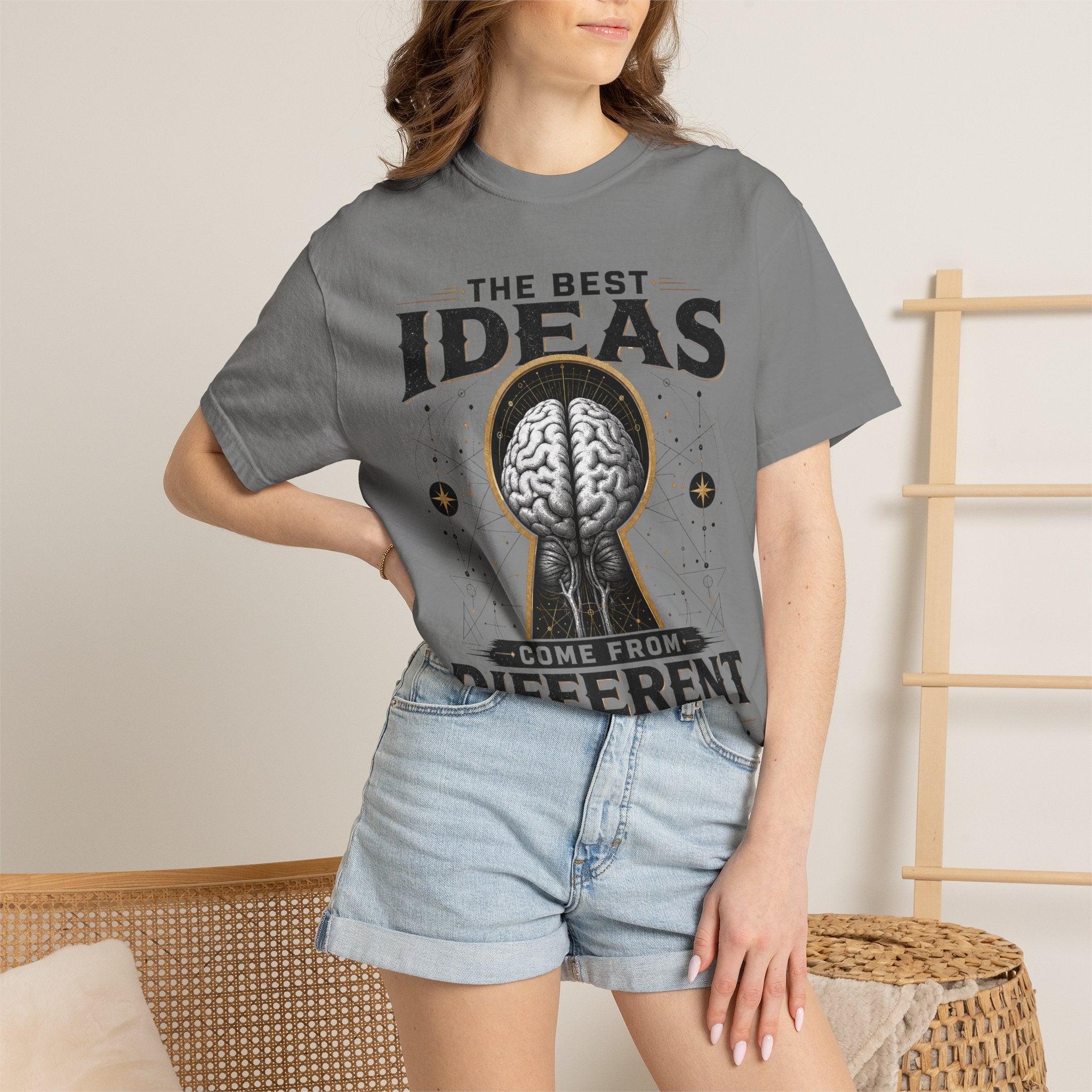 T-Shirt — "The Best Ideas Come From Different Minds" Graphic Tee