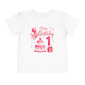 1st Birthday Toddler Tee – Pink Cake, Balloons & Gift Design