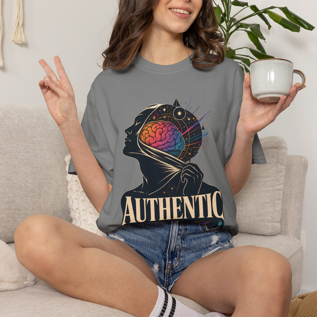 Authentic Is Beautiful Graphic T-Shirt — Pride Rainbow Mind Empowerment Tee