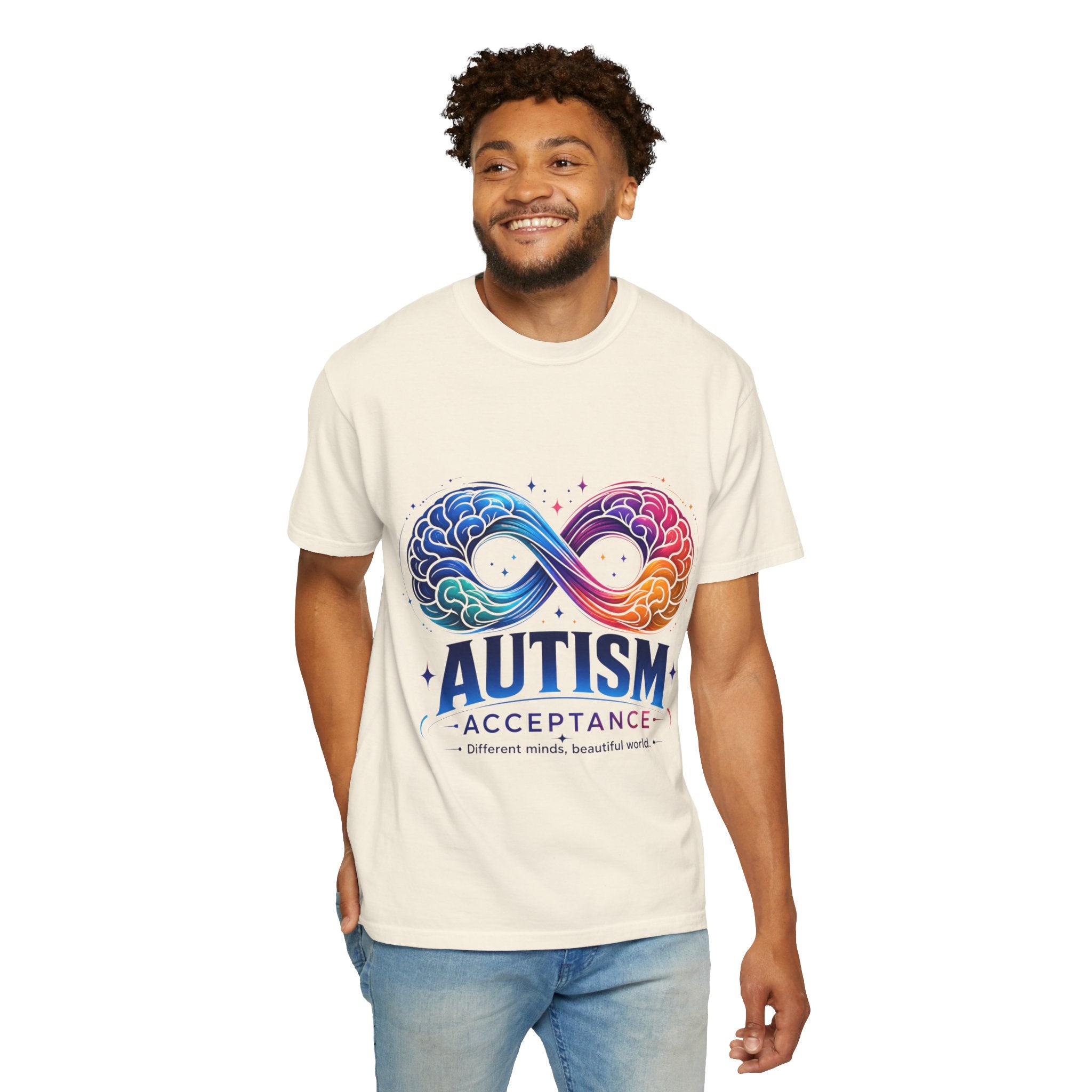 Autism Acceptance T-Shirt — Infinity Puzzle Rainbow Design