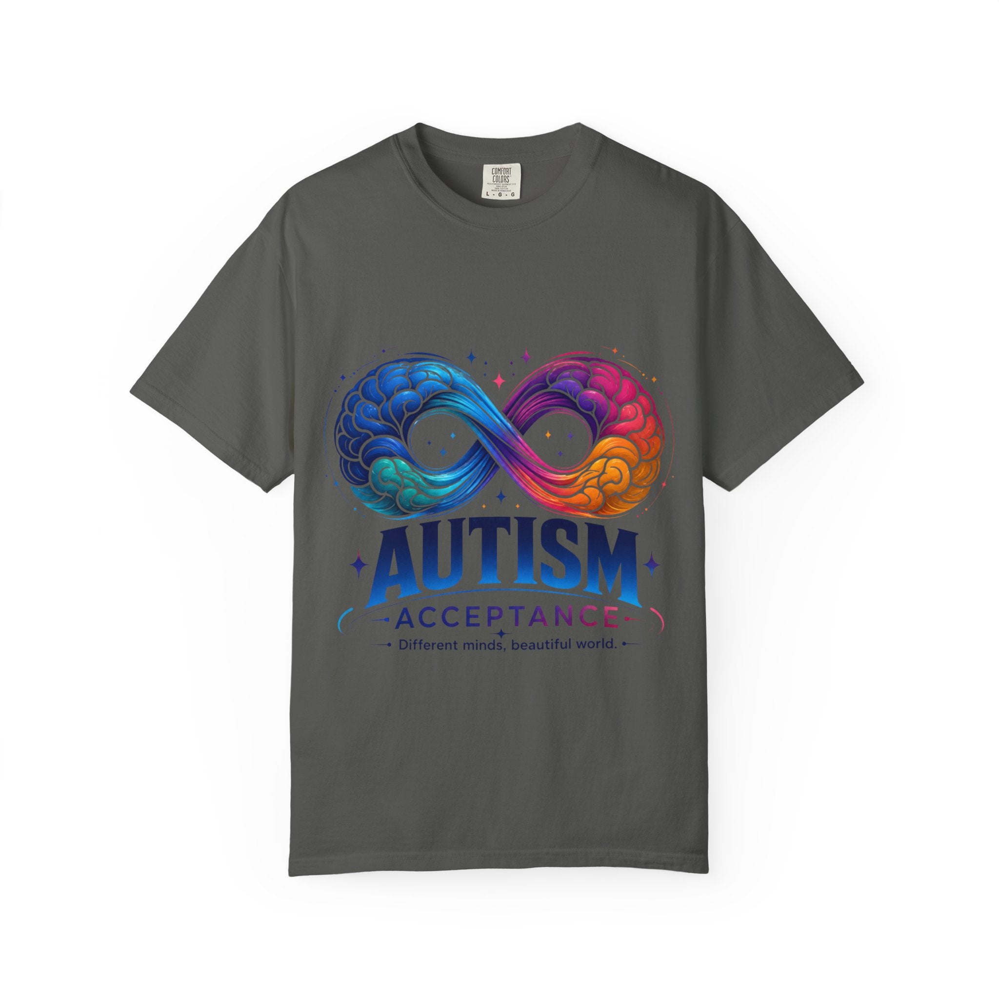 Autism Acceptance T-Shirt — Infinity Puzzle Rainbow Design