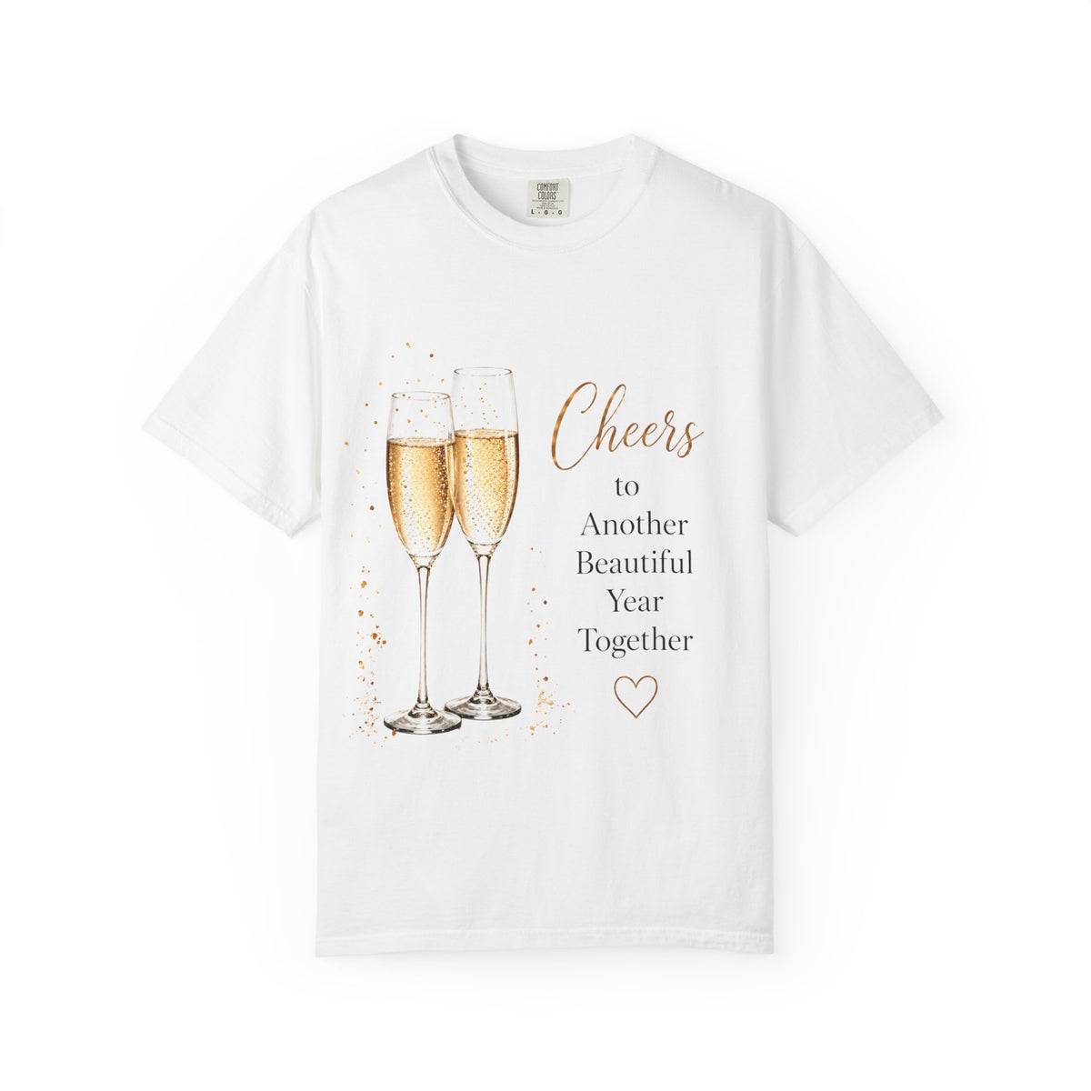 Cheers to Another Beautiful Year Together T-Shirt — Champagne Anniversary/New Year Celebration Tee