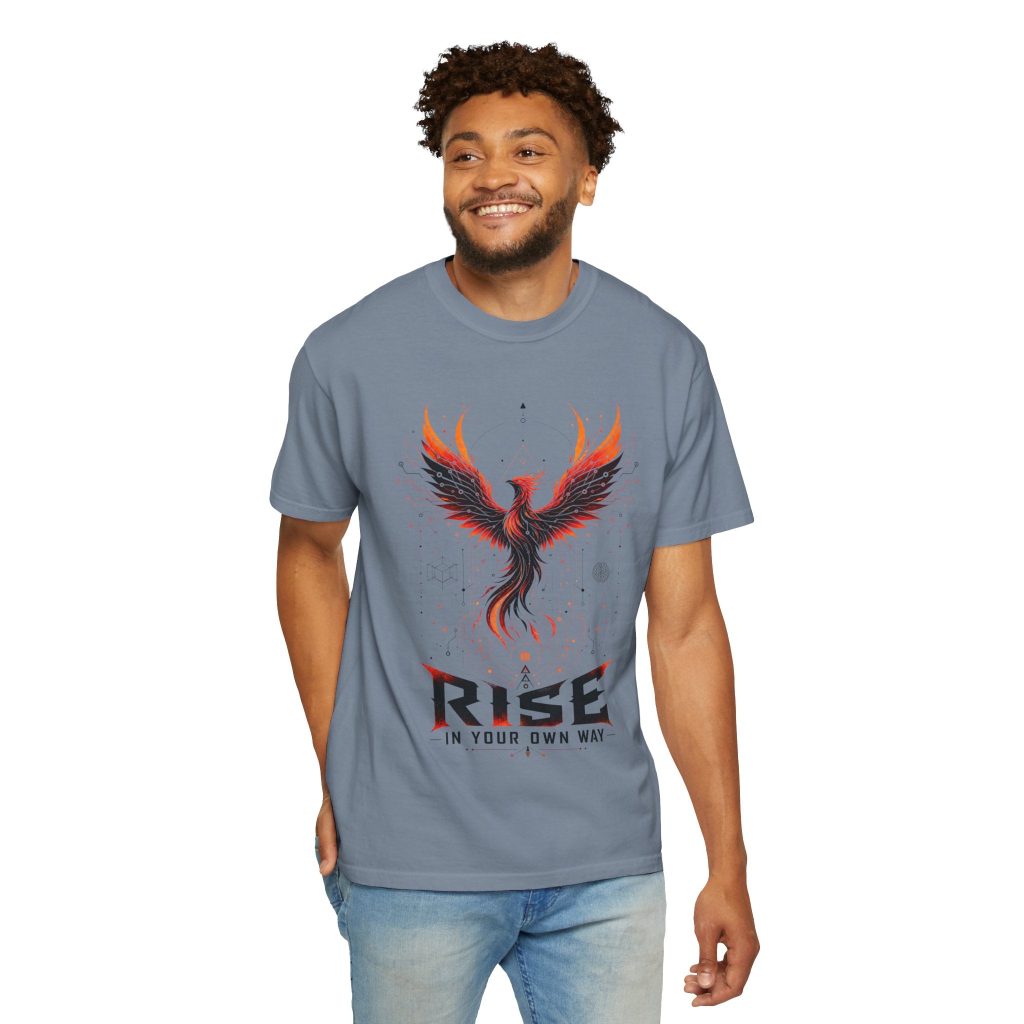 Phoenix Rise T-Shirt — "Rise In Your Own Way" Inspirational Graphic Tee