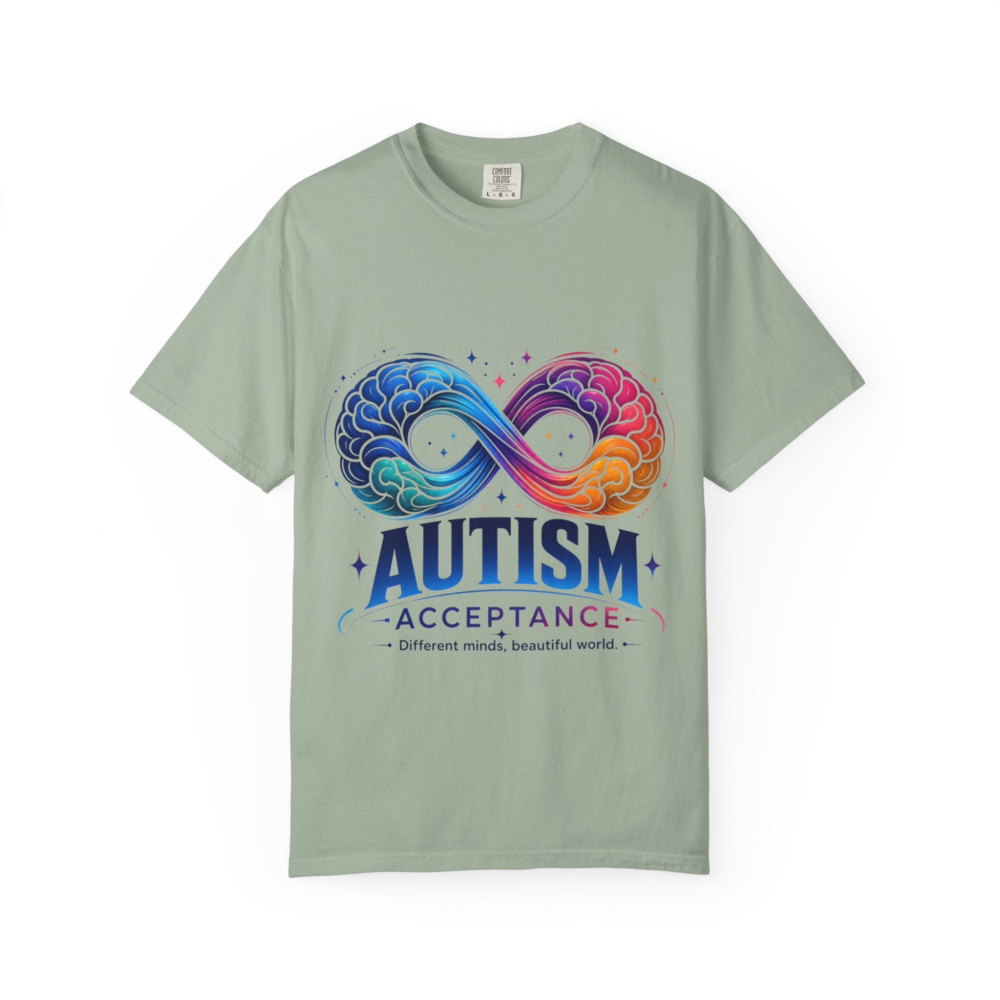 Autism Acceptance T-Shirt — Infinity Puzzle Rainbow Design