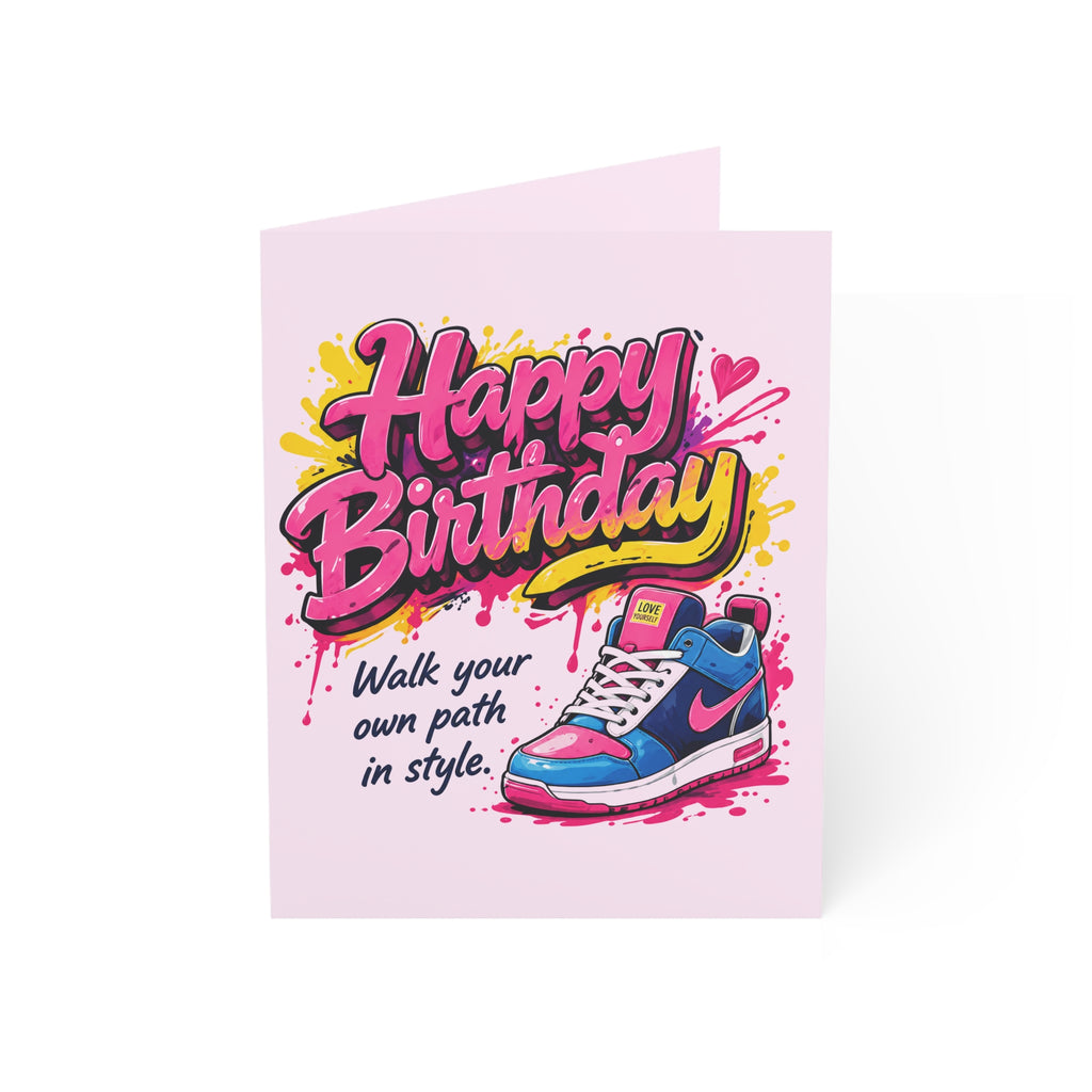 Happy Birthday Sneaker Greeting Card — Walk Your Own Path Birthday Card